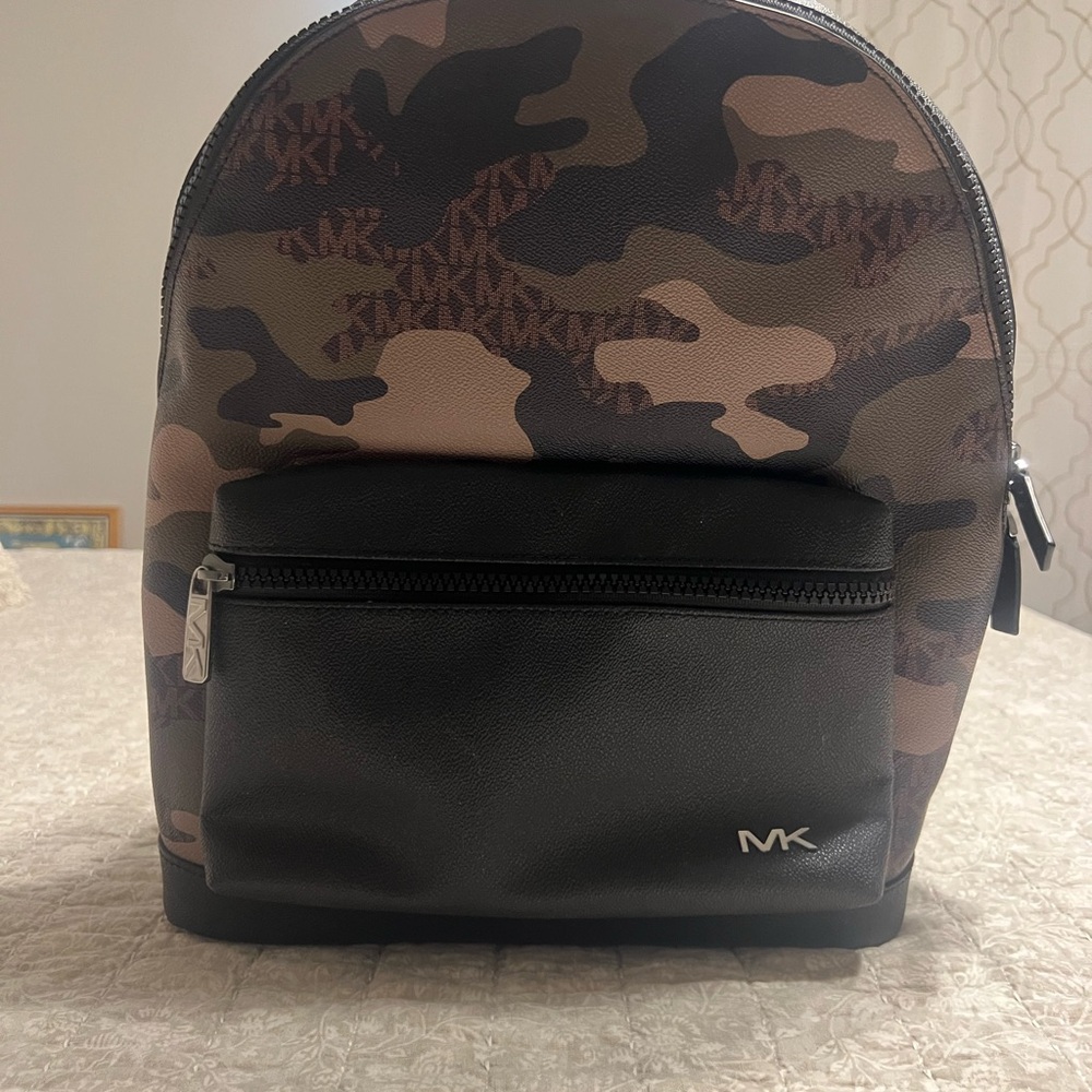 Michael Kors Camouflage Backpack- Black and Brown